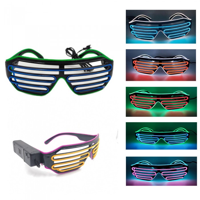 Light-Up Glow LED Slotted Glasses